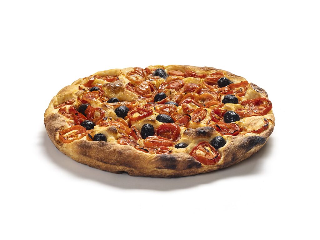 Focaccia Pamac aux tomates cerises et aux olives